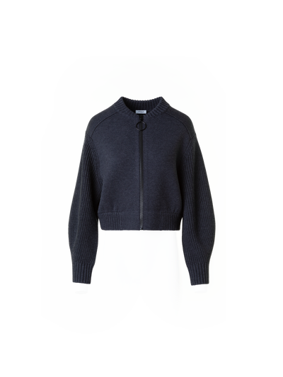 Designer Wolle Milano Strickblouson - Grau