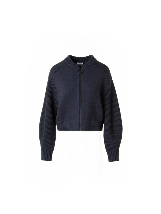 Designer Wolle Milano Strickblouson - Grau