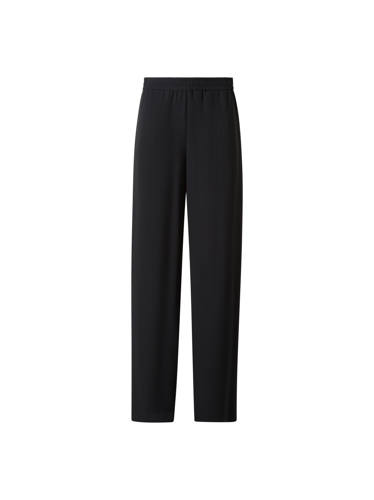 Designer Relaxed Tapered Sporty Hose aus Seide - Schwarz