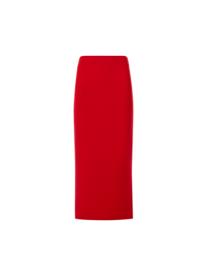 Designer Taillierter Bleistiftrock aus Milano-Strick - Rot
