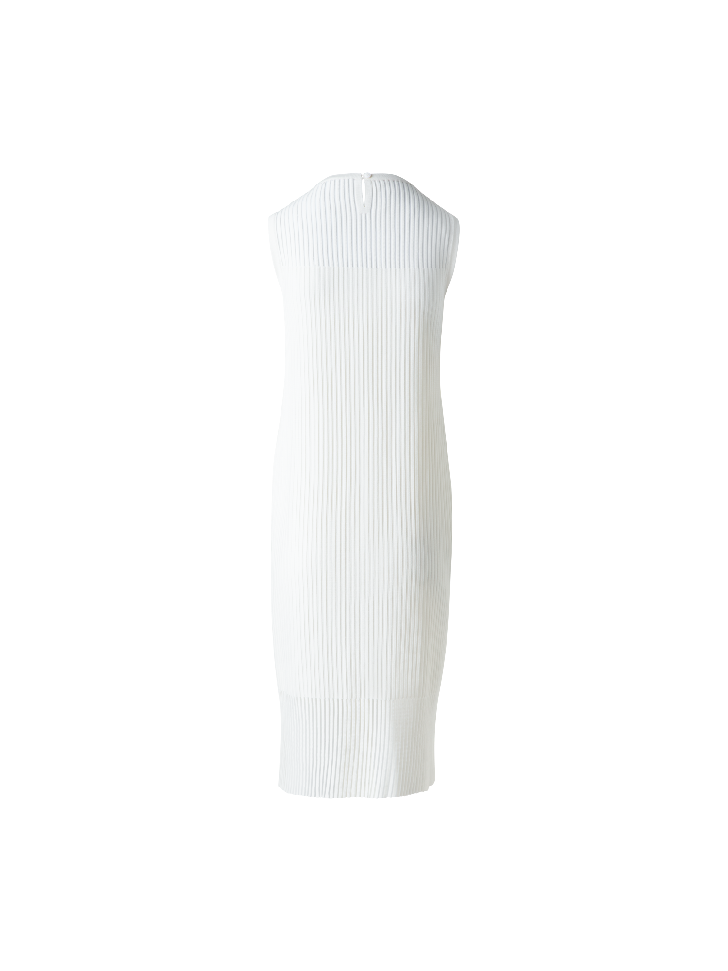 Designer Halbtransparentes Strickkleid - Ecru - Weiss