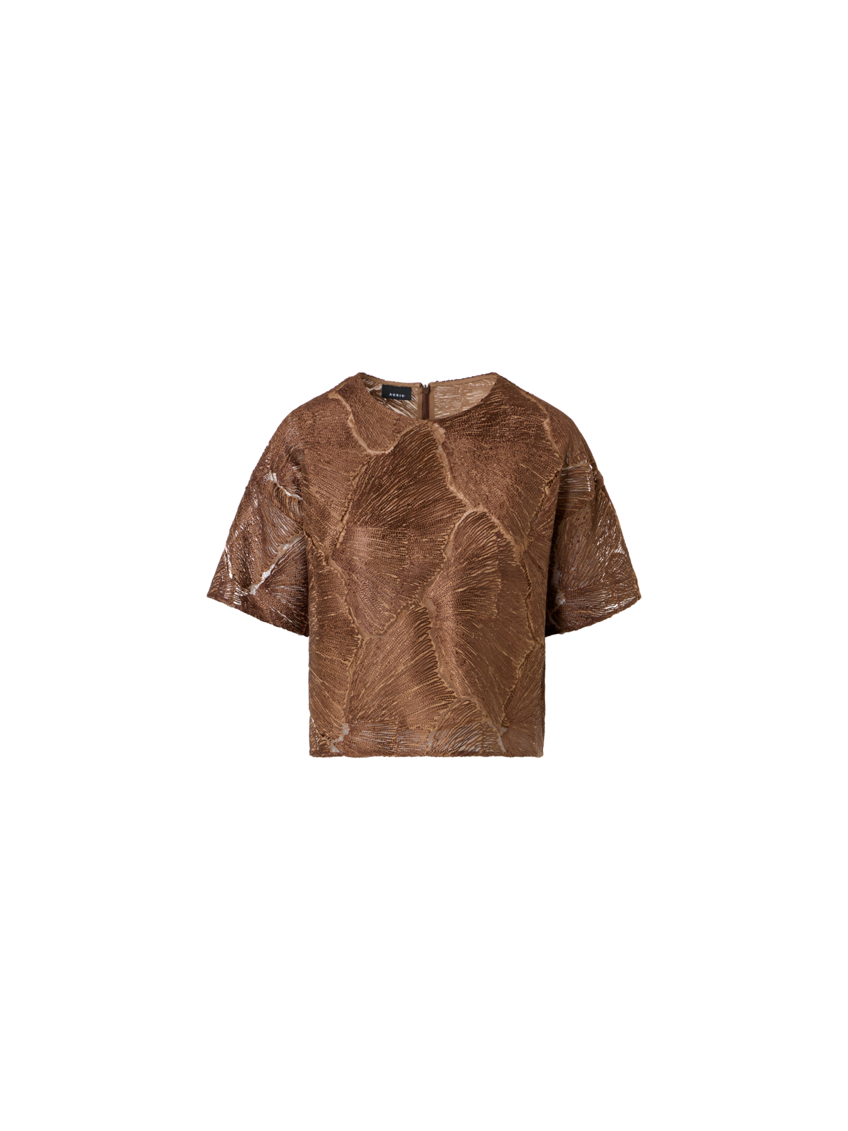 Designer Lackierte Kurzbluse aus Fächerspitze