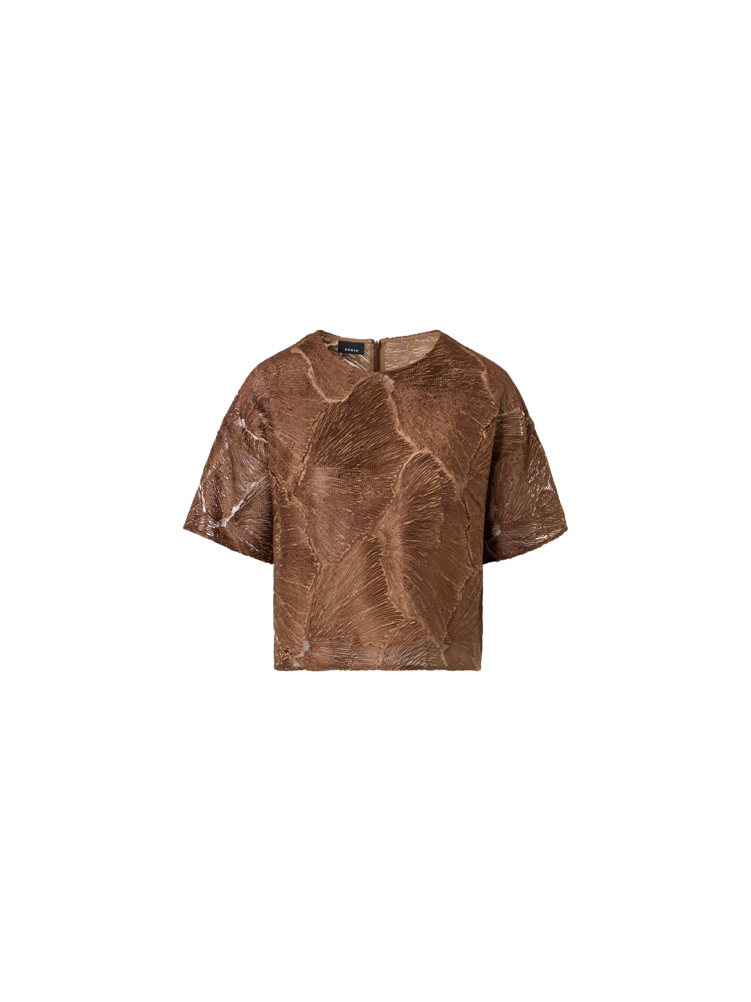 Designer Lackierte Kurzbluse aus Fächerspitze