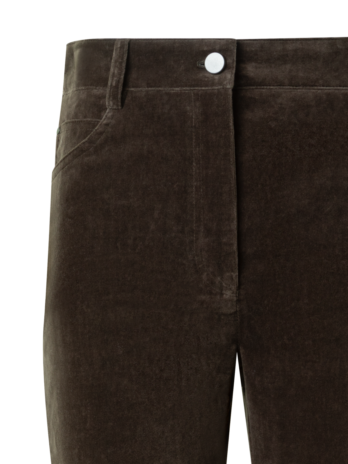 Designer Verkürzte Stretch Baumwollsamt Schlaghose - Braun