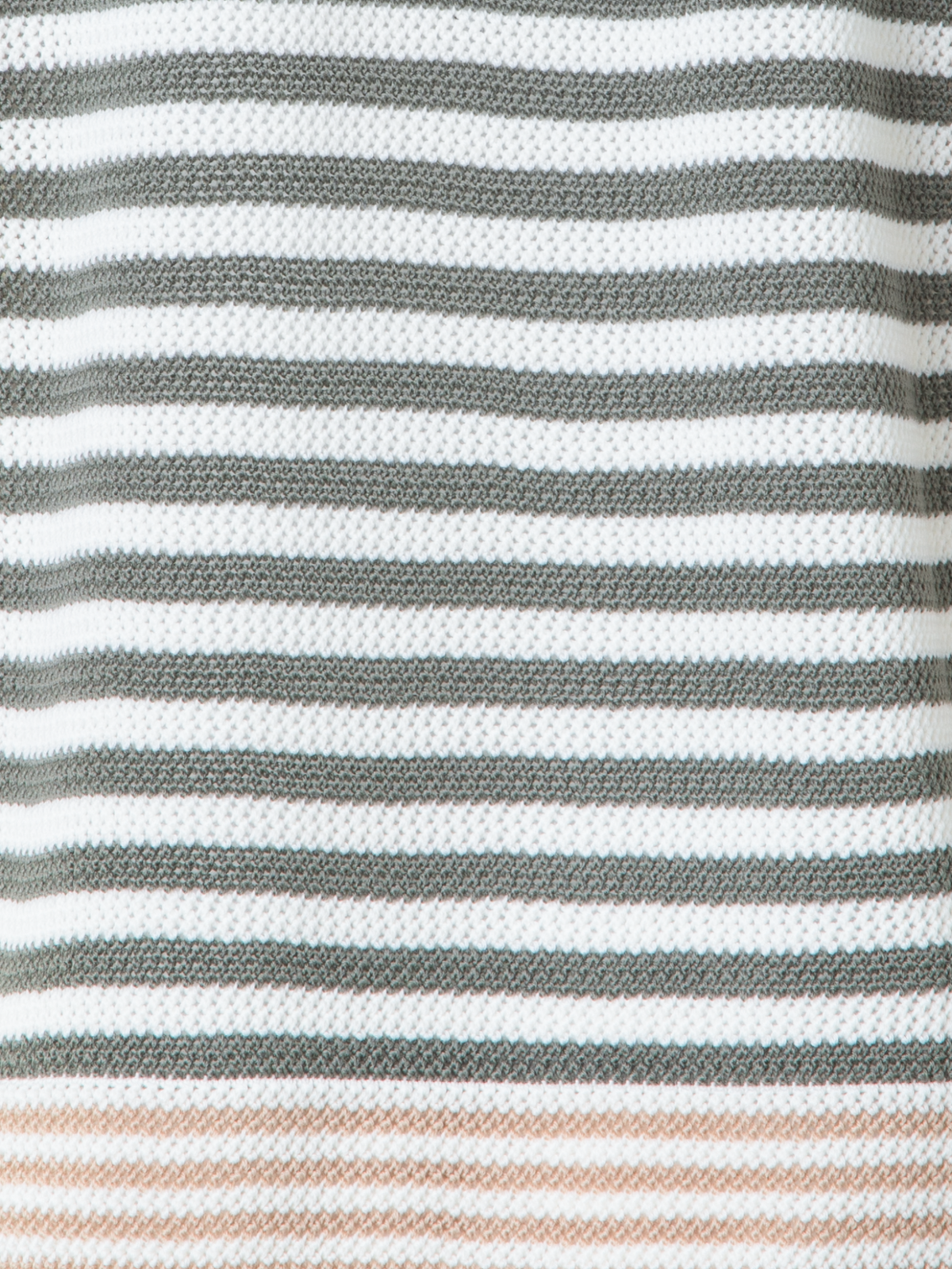 Designer Gestreifter Kurzarmpullover aus Merinowolle - Grün - Bunt