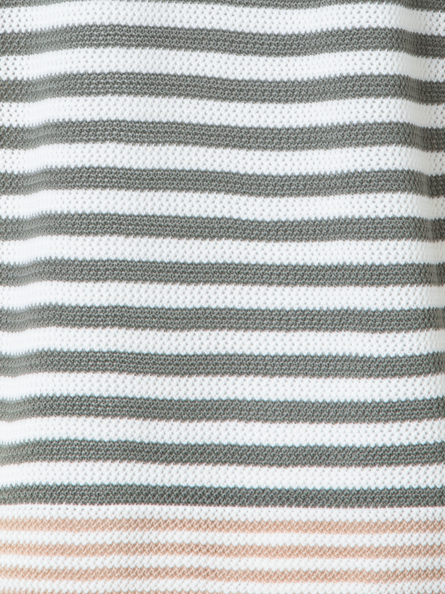 Designer Gestreifter Kurzarmpullover aus Merinowolle - Grün - Bunt