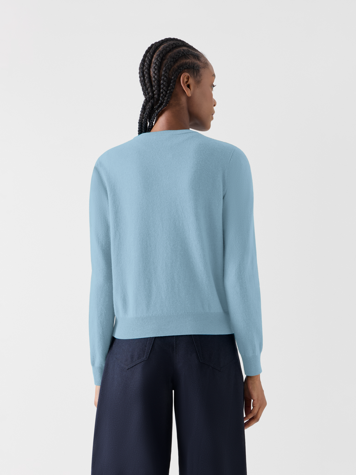 Designer Lässiger Cardigan aus Wolle-Kaschmir - Blau #editorial