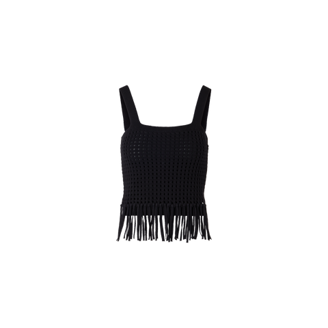 Kurzes Stricktop aus grobem Baumwoll-Mesh