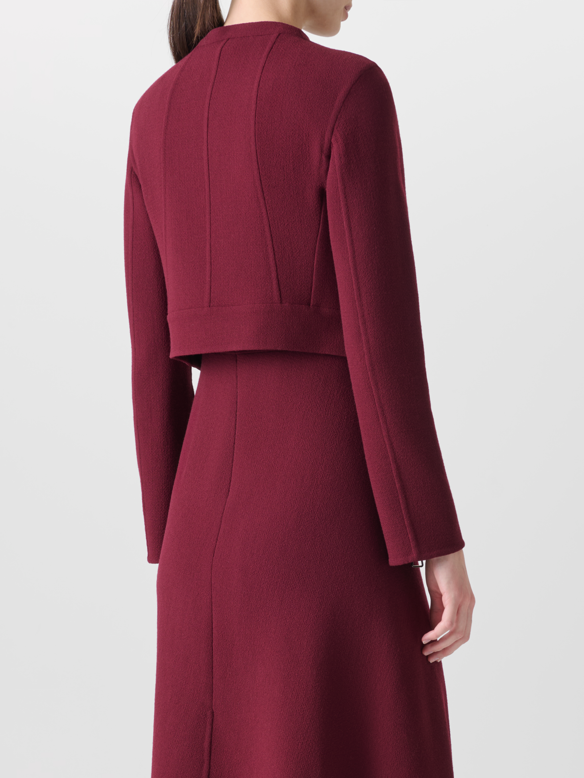 Designer Asymmetrische Kurzjacke aus Wolle Doubleface - Rot #editorial