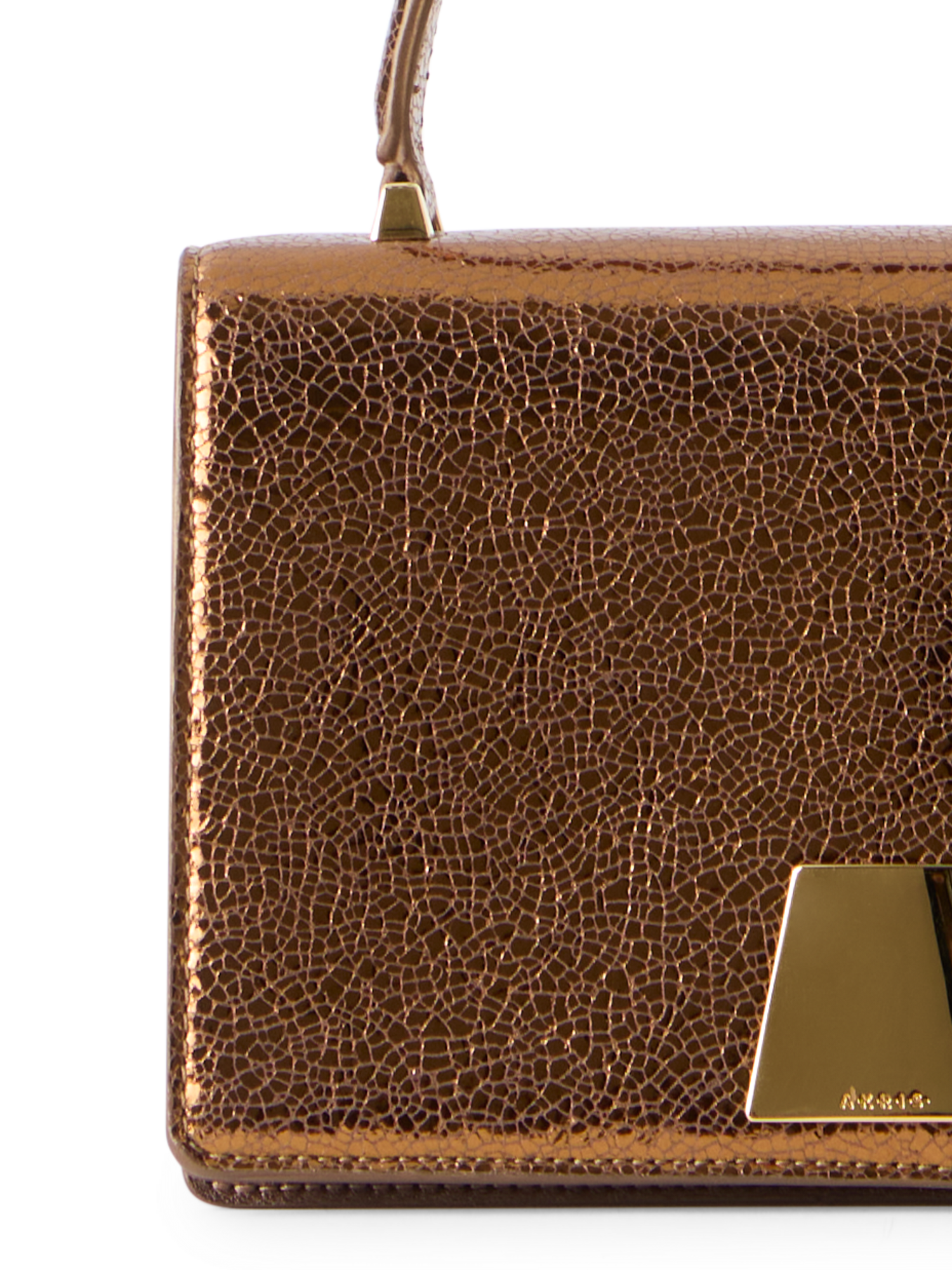 Designer Alice Mini Henkeltasche aus Metallic-Ziegenleder - Gold