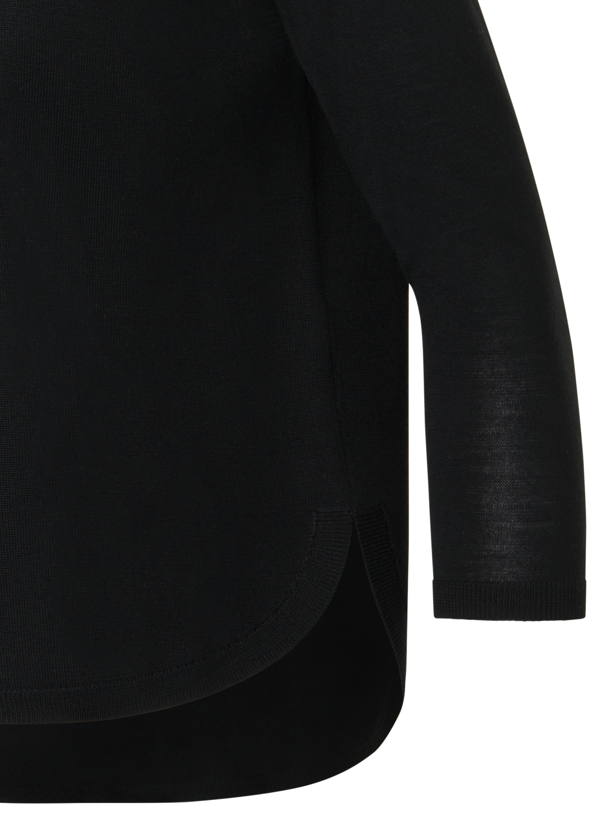 Designer Feiner Merinowolle-Signature-Strickpullover - Schwarz