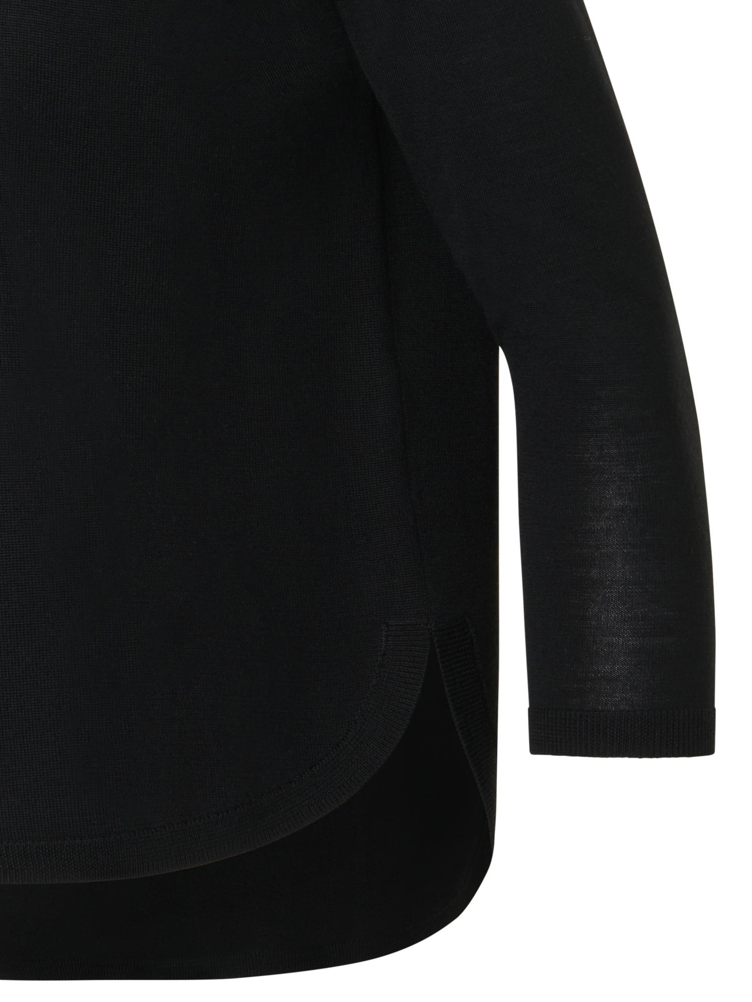 Designer Feiner Merinowolle-Signature-Strickpullover - Schwarz