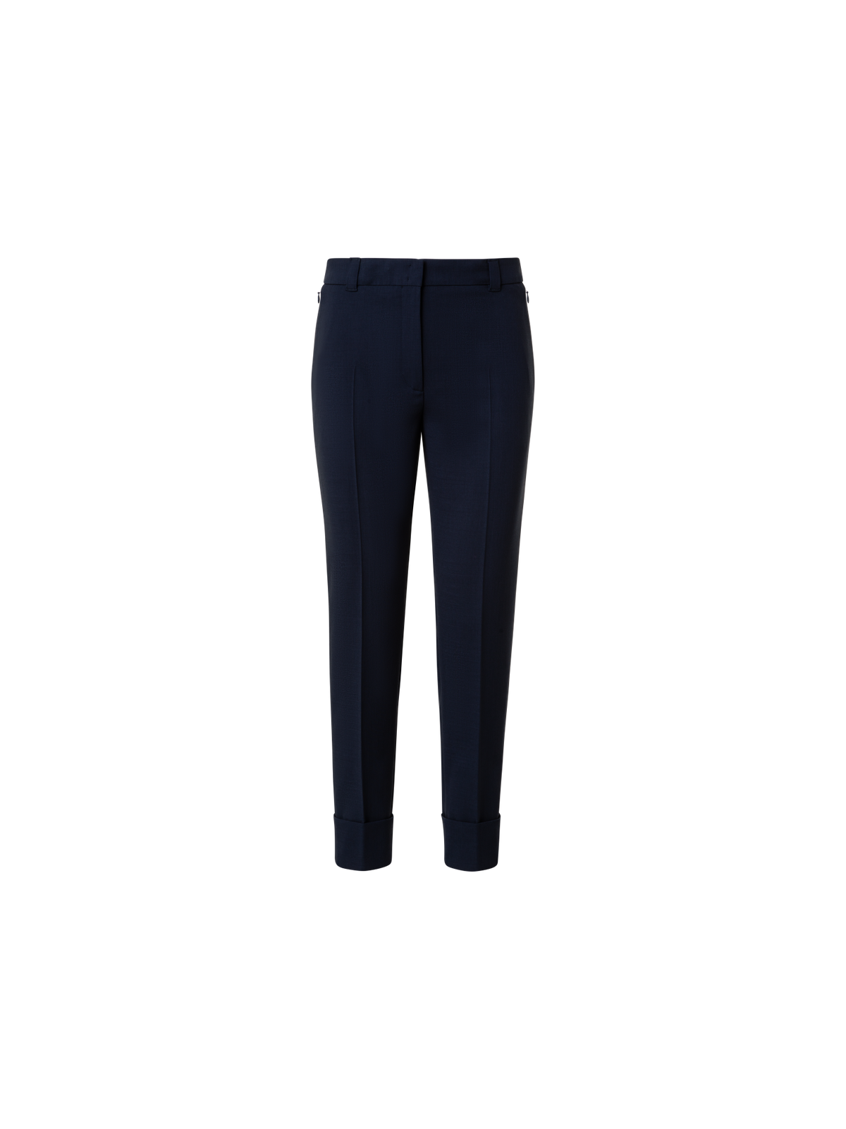 Designer Tapered Hose aus Woll-Doubleface - Dunkelblau - Blau