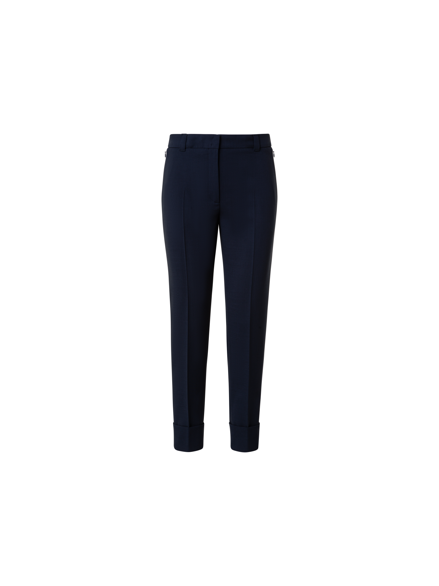 Designer Tapered Hose aus Woll-Doubleface - Dunkelblau - Blau