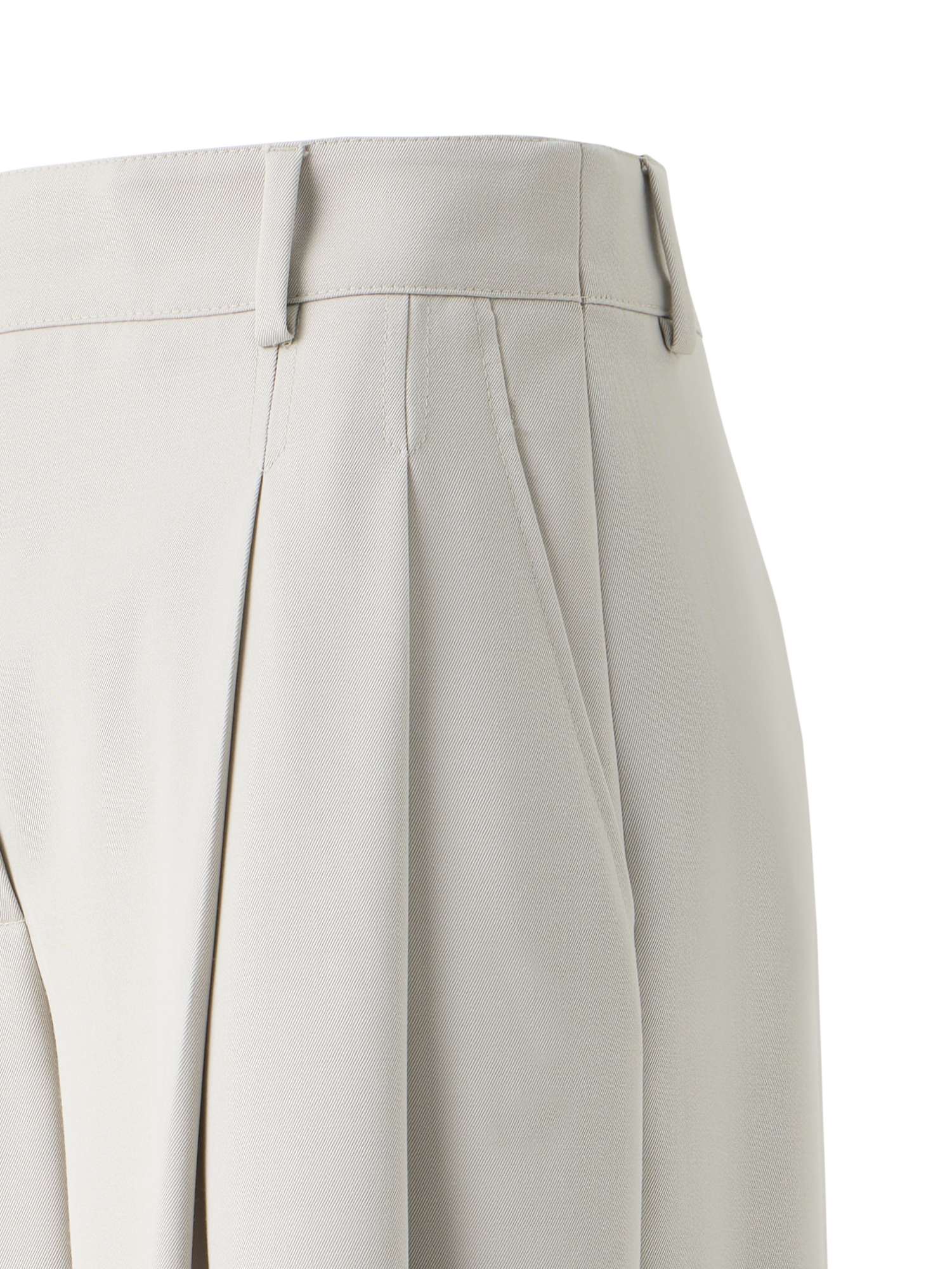 Designer Hose mit weitem Bein aus Wollgabardine - Beige