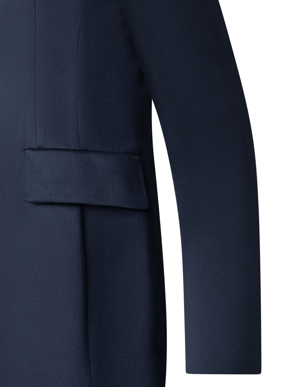 Designer Lange Blazer-Jacke aus Seiden-Gabardine - Dunkelblau