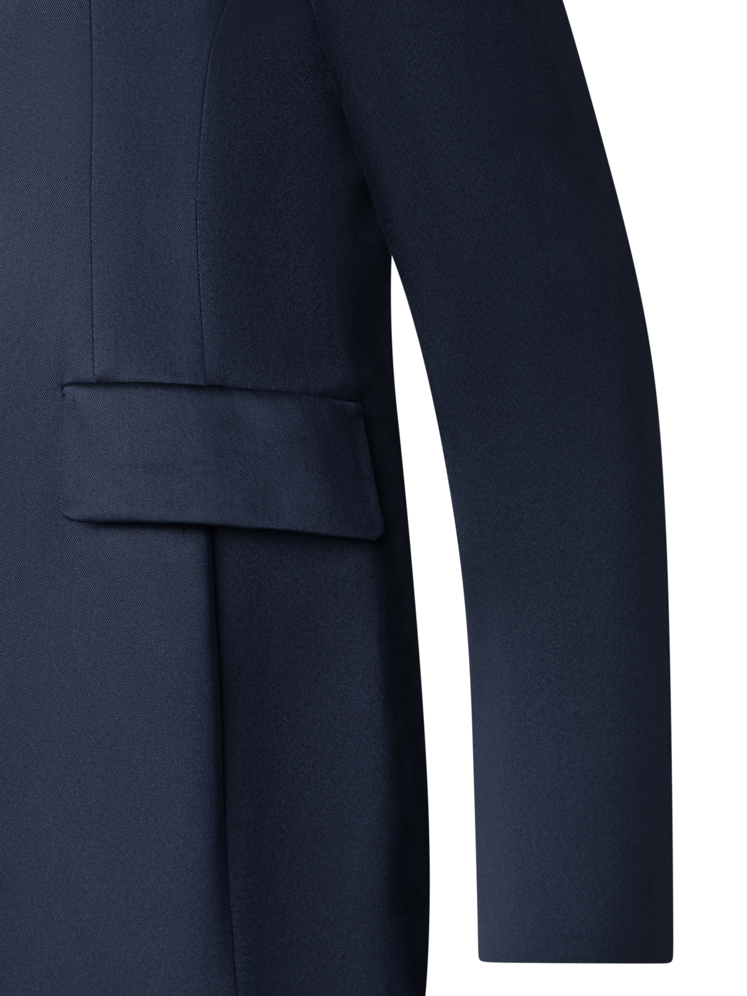 Designer Lange Blazer-Jacke aus Seiden-Gabardine - Dunkelblau