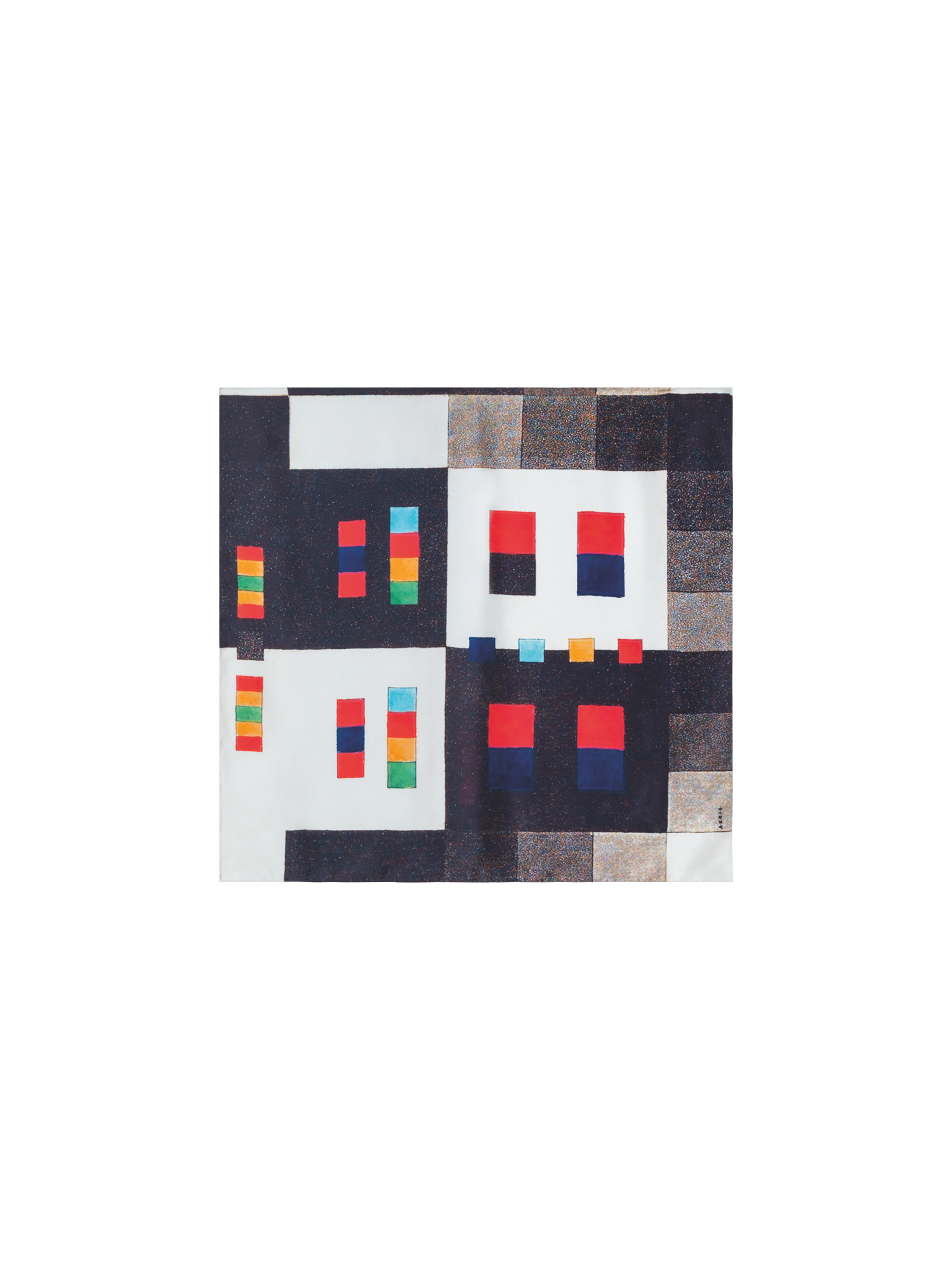 Designer Schal aus Seide mit Colorama Druck - Bunt