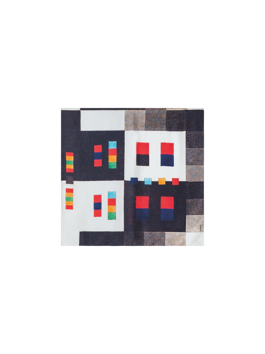 Designer Schal aus Seide mit Colorama Druck - Bunt