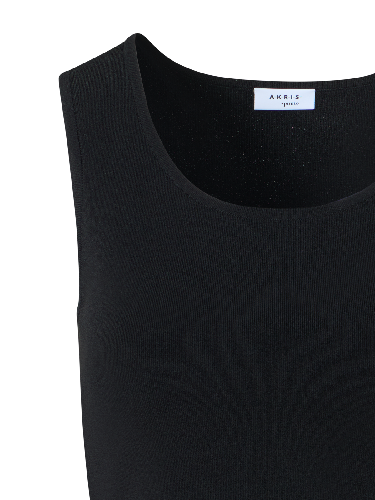 Designer Tailliertes Tanktop aus Viskosemischung-Strick - Schwarz