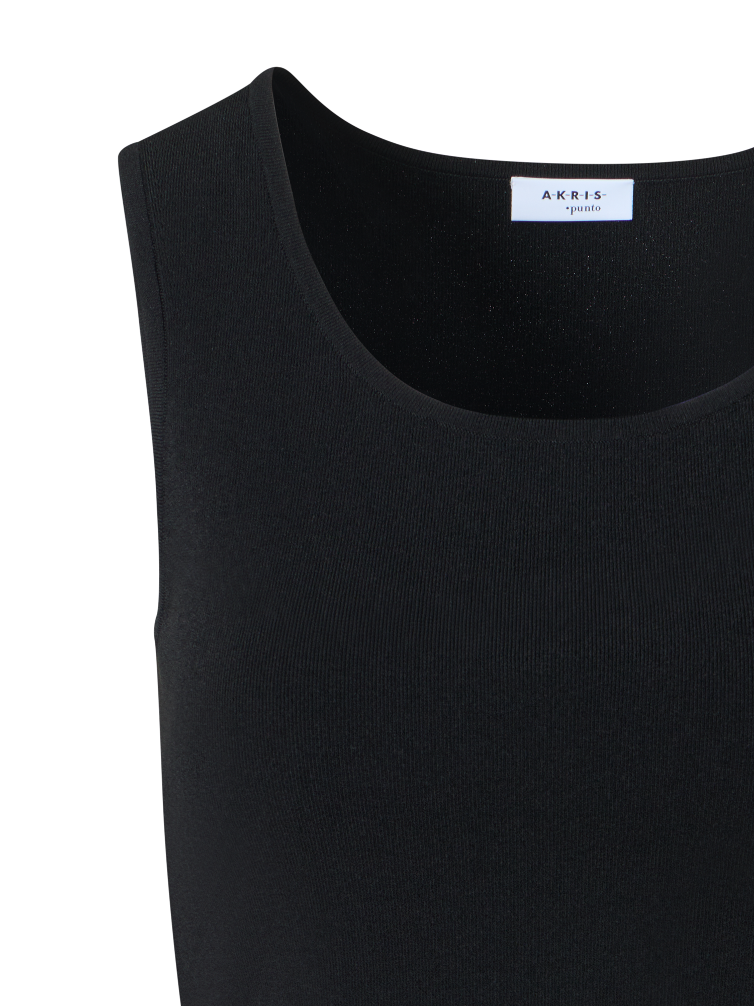 Designer Tailliertes Tanktop aus Viskosemischung-Strick - Schwarz