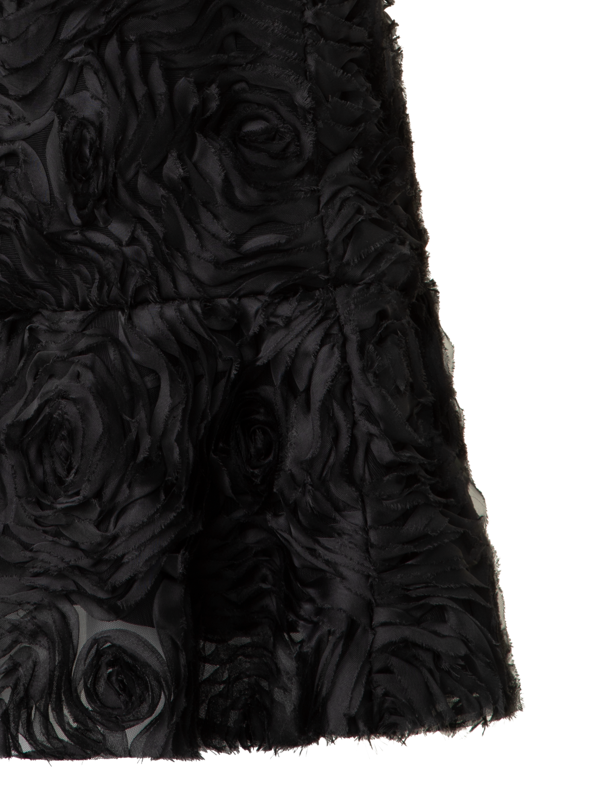 Designer Cocktailkleid mit 3D Carnation Stickerei - Schwarz