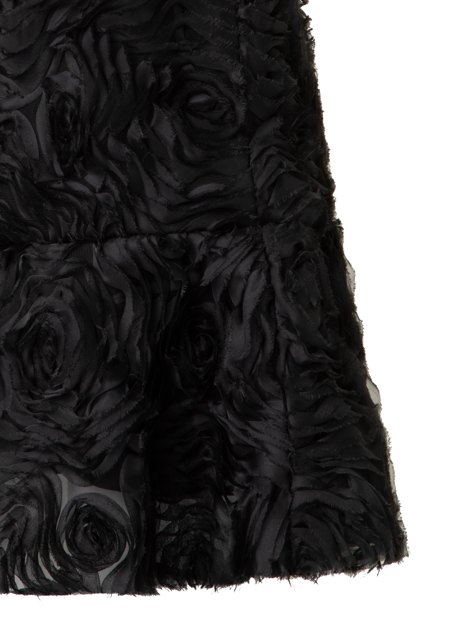 Designer Cocktailkleid mit 3D Carnation Stickerei - Schwarz