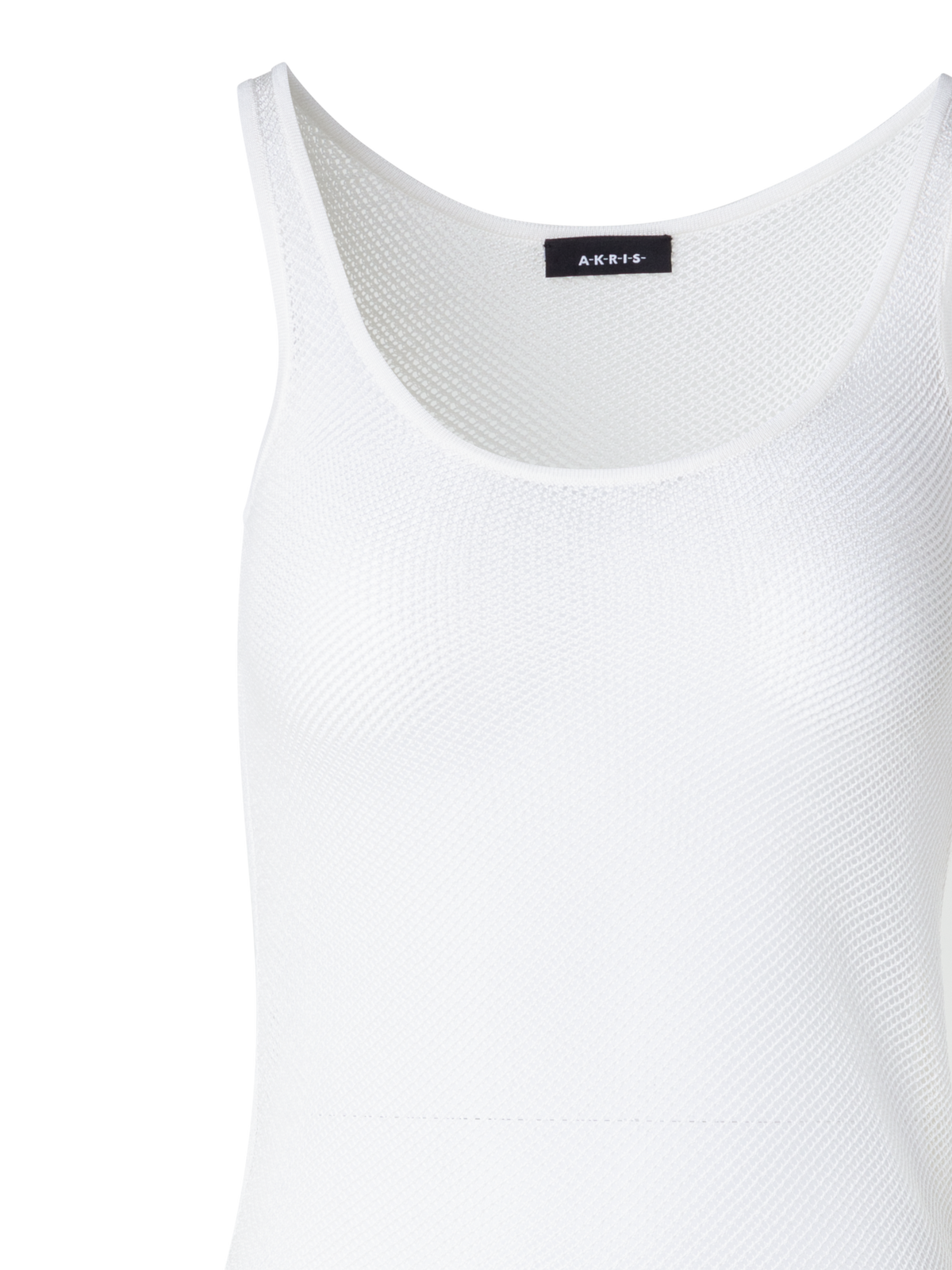 Designer Tanktop aus Seiden-Mesh-Strick - Ecru