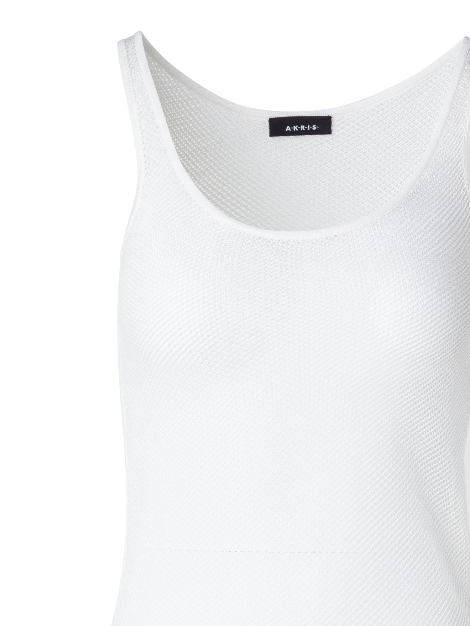 Designer Tanktop aus Seiden-Mesh-Strick - Ecru