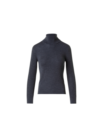 Designer Merino Wolle Turtle Neck Pullover - Grau