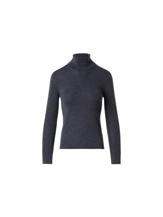 Designer Merino Wolle Turtle Neck Pullover - Grau