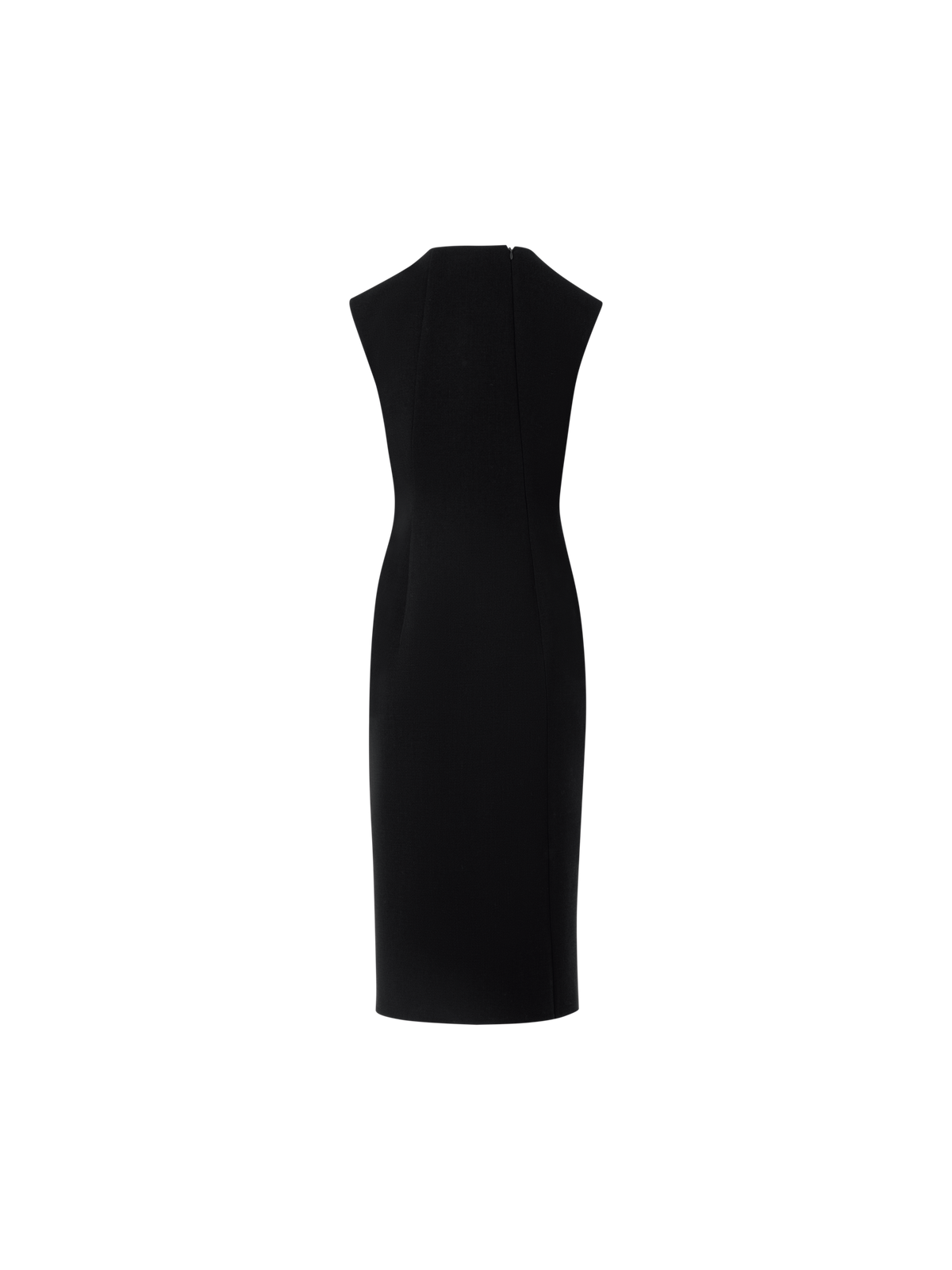 Designer Etuikleid aus Woll-Crêpe-Double-Face - Schwarz