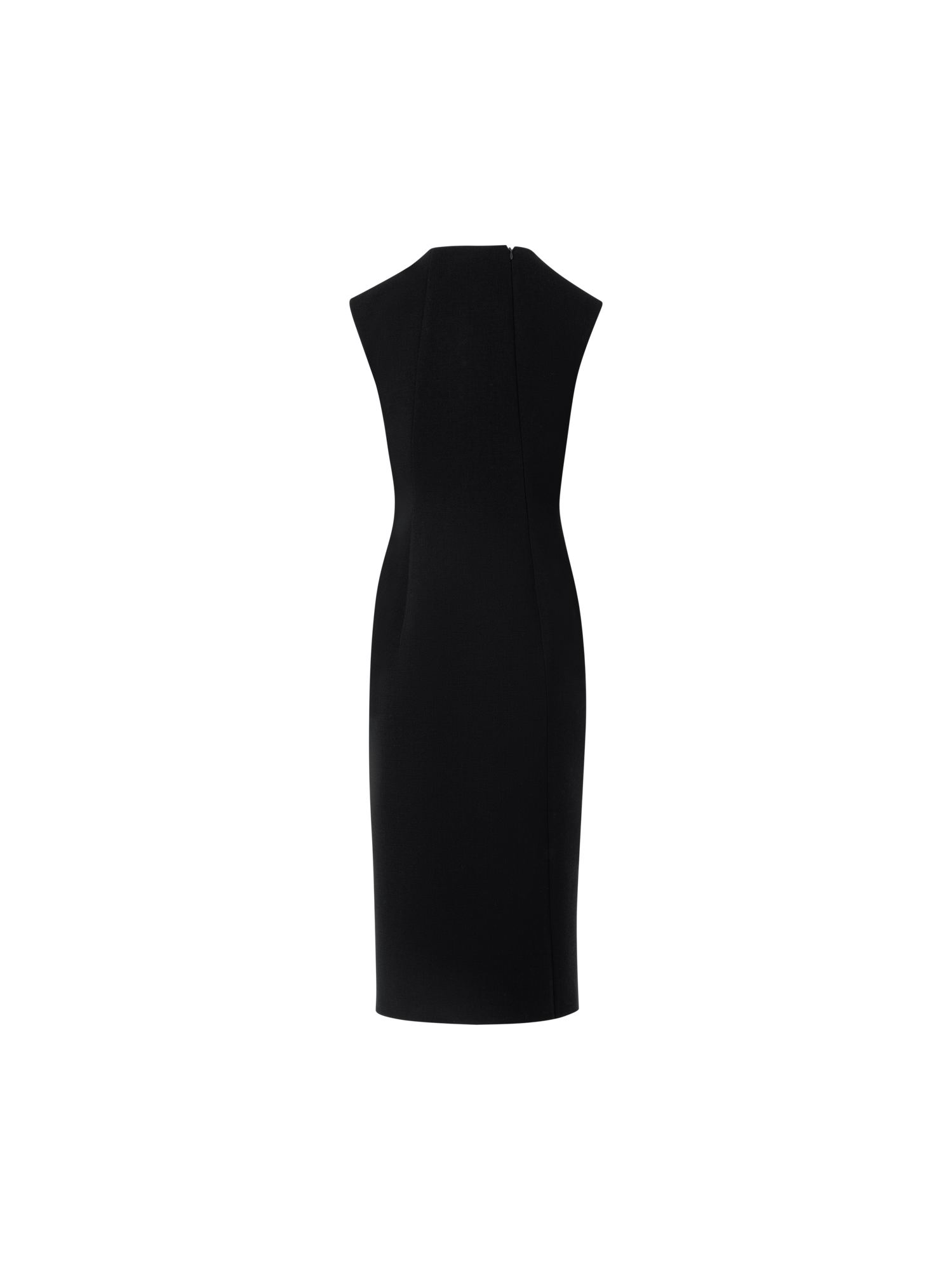 Designer Etuikleid aus Woll-Crêpe-Double-Face - Schwarz