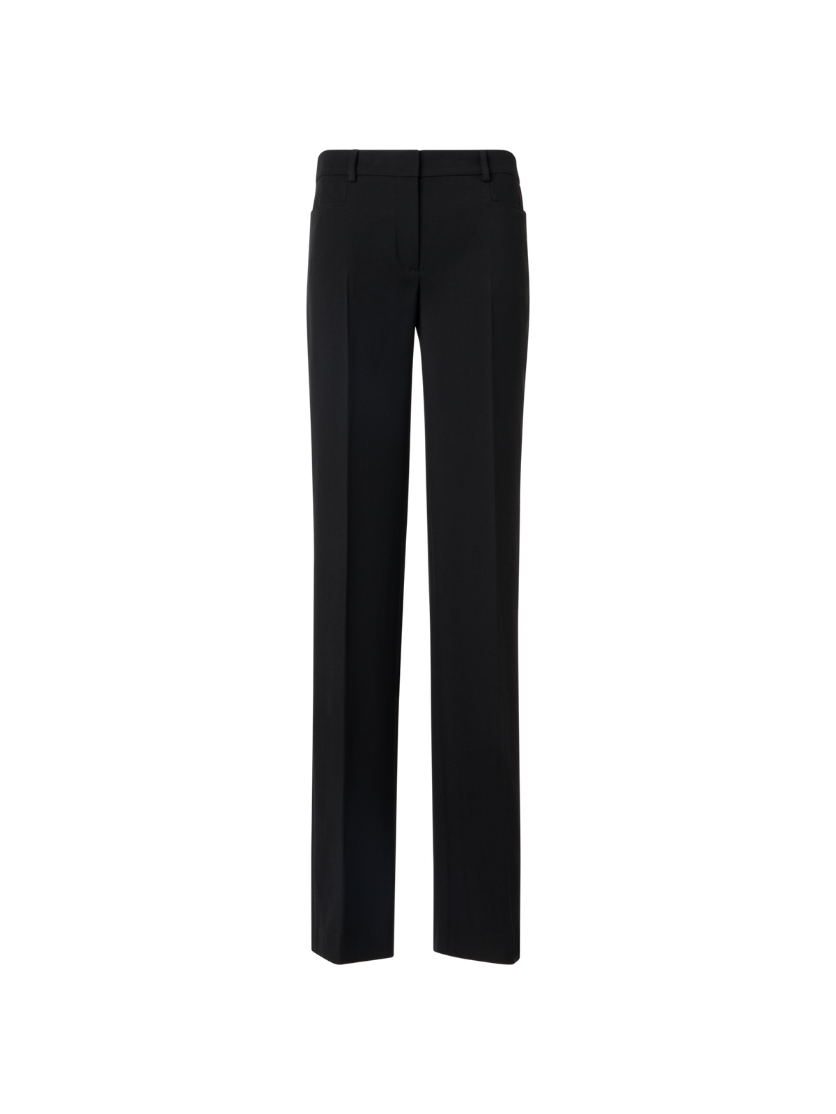 Designer Mikka Straight-Leg Hose aus Woll-Tricotine - Schwarz