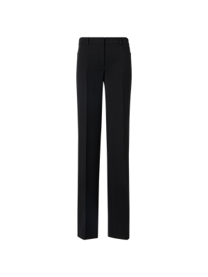 Designer Mikka Straight-Leg Hose aus Woll-Tricotine - Schwarz