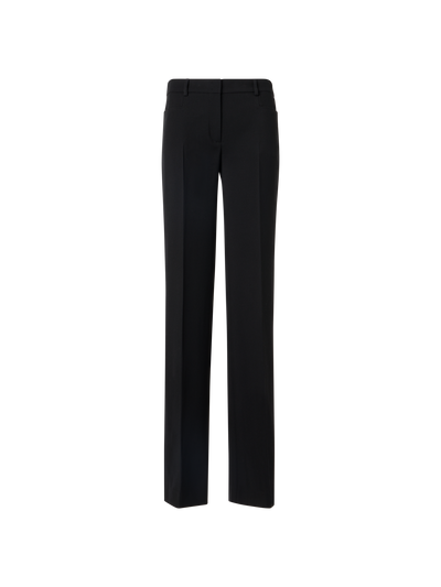 Designer Mikka Straight-Leg Hose aus Woll-Tricotine - Schwarz