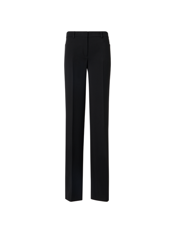 Designer Mikka Straight-Leg Hose aus Woll-Tricotine - Schwarz