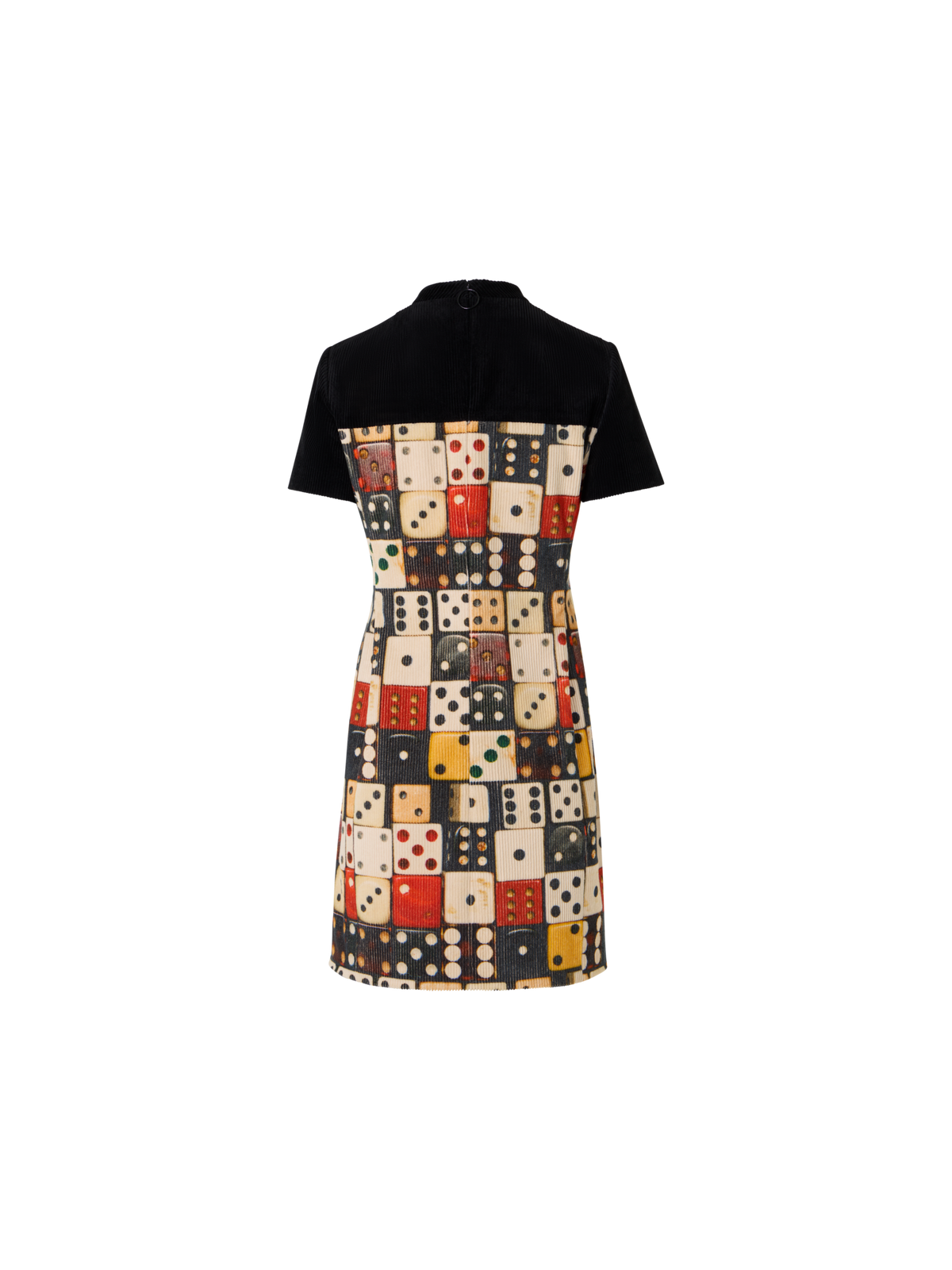 Designer Minikleid aus Baumwollcord mit Dice Print - Bunt - Schwarz