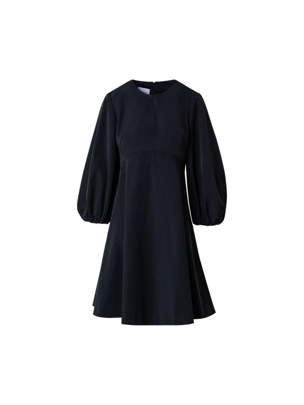 Designer A-Linien-Kleid mit Volumenärmeln - Schwarz