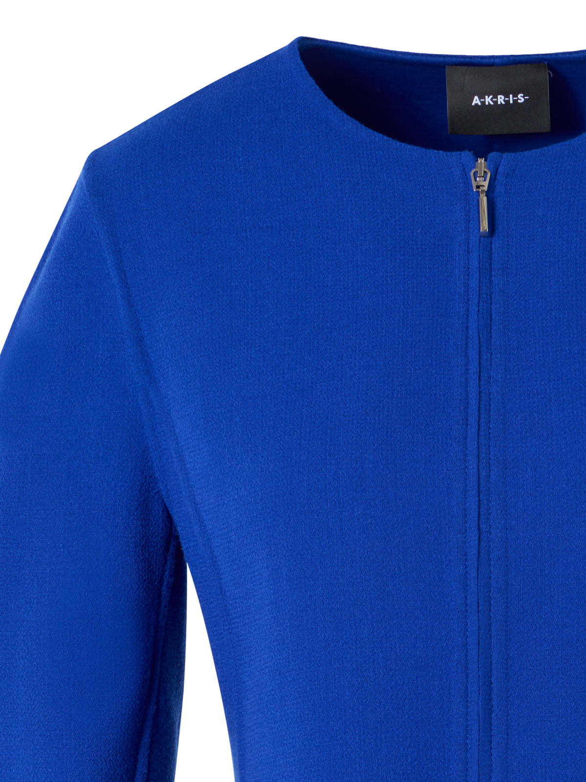 Designer Harriet kurze taillierte Jacke aus Woll-Doubleface - Blau