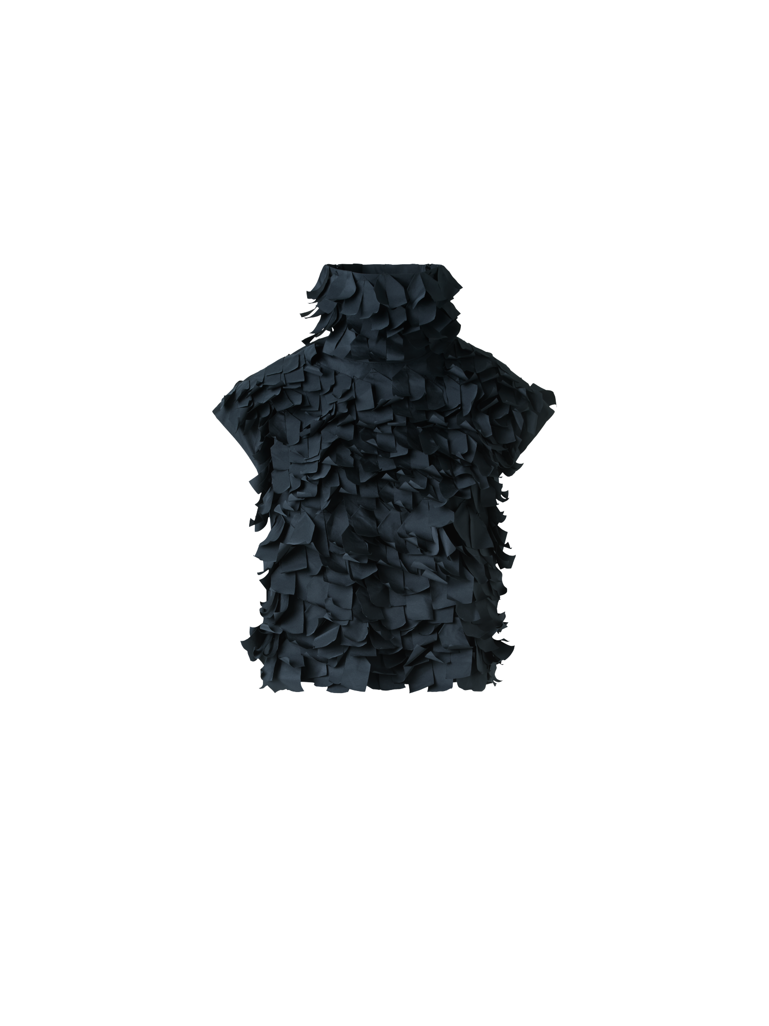 Designer Boxy Techno-Top mit Taftbändern - Schwarz