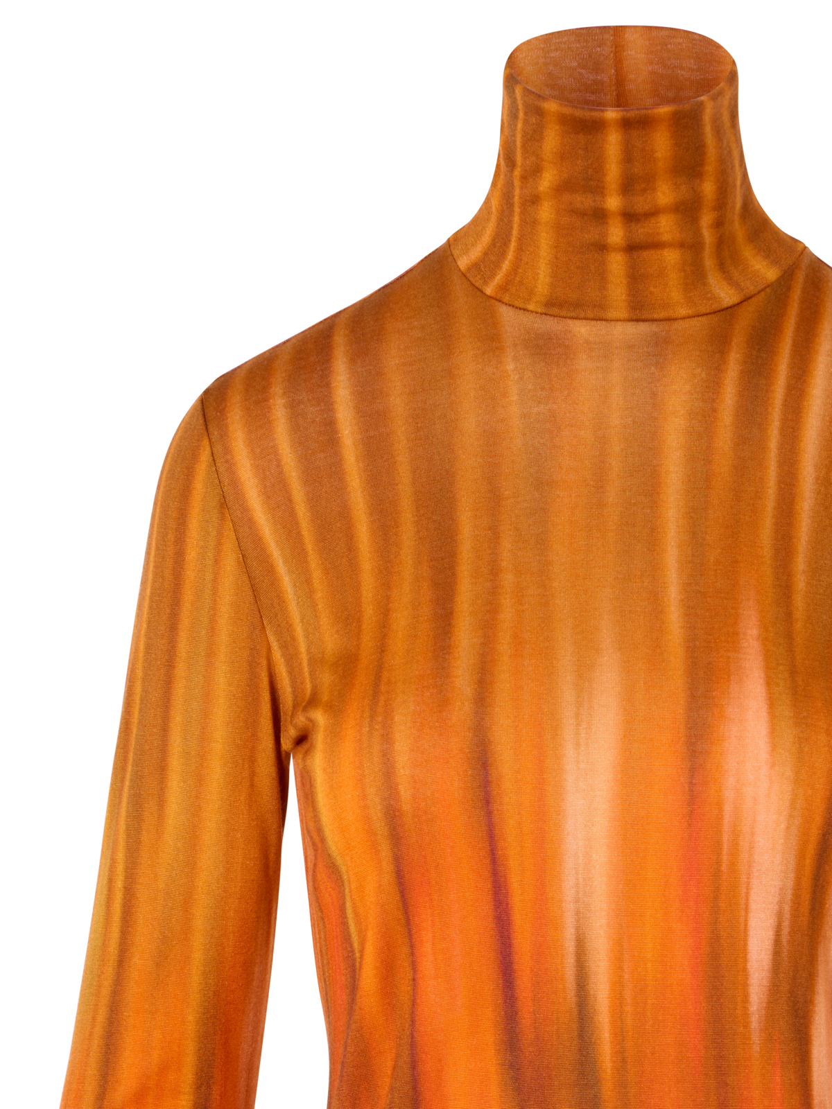 Designer Shirt aus Kaschmirseide mit Fuego Negro Print - Schwarz - Orange - Bunt