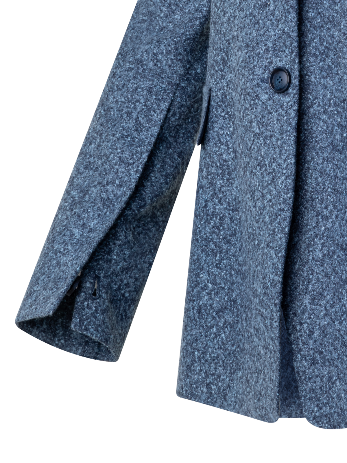 Designer Lange Tweed-Flanell-Jacke aus Kaschmir-Leinen - Grau
