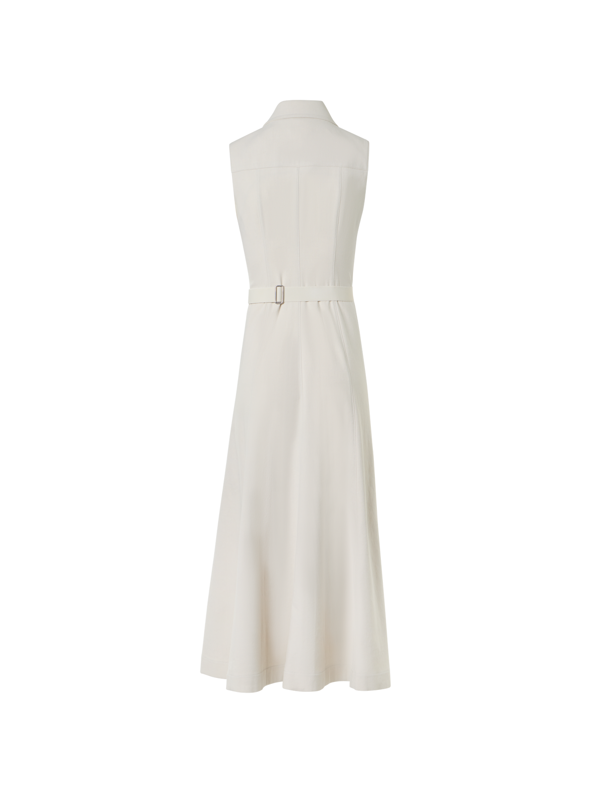 Designer Ärmelloses Midi-Hemdkleid aus Baumwoll-Denim - Grau - Beige