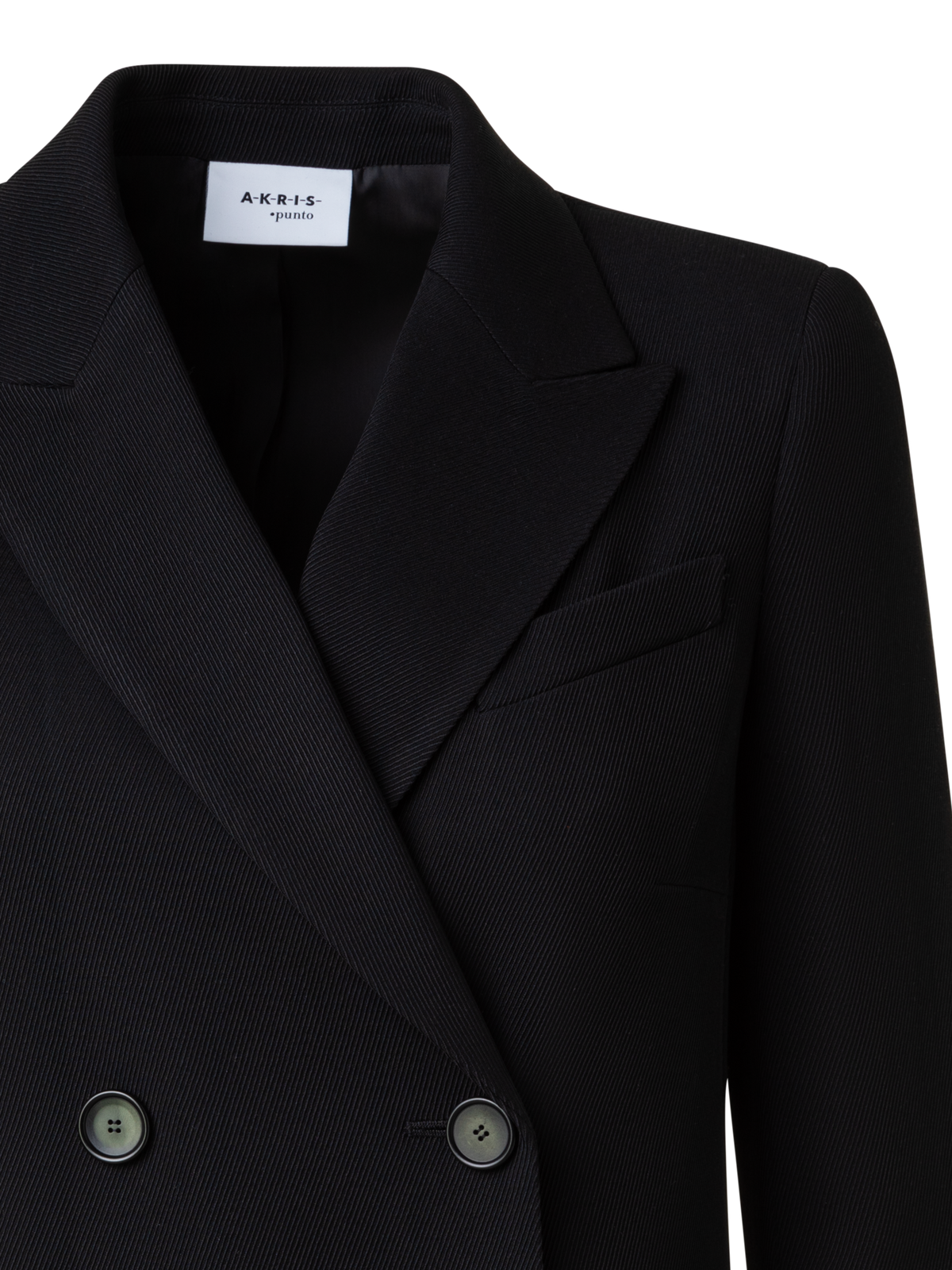 Designer Zweireihiger Lonblazer aus Woll-Trikotine - Schwarz