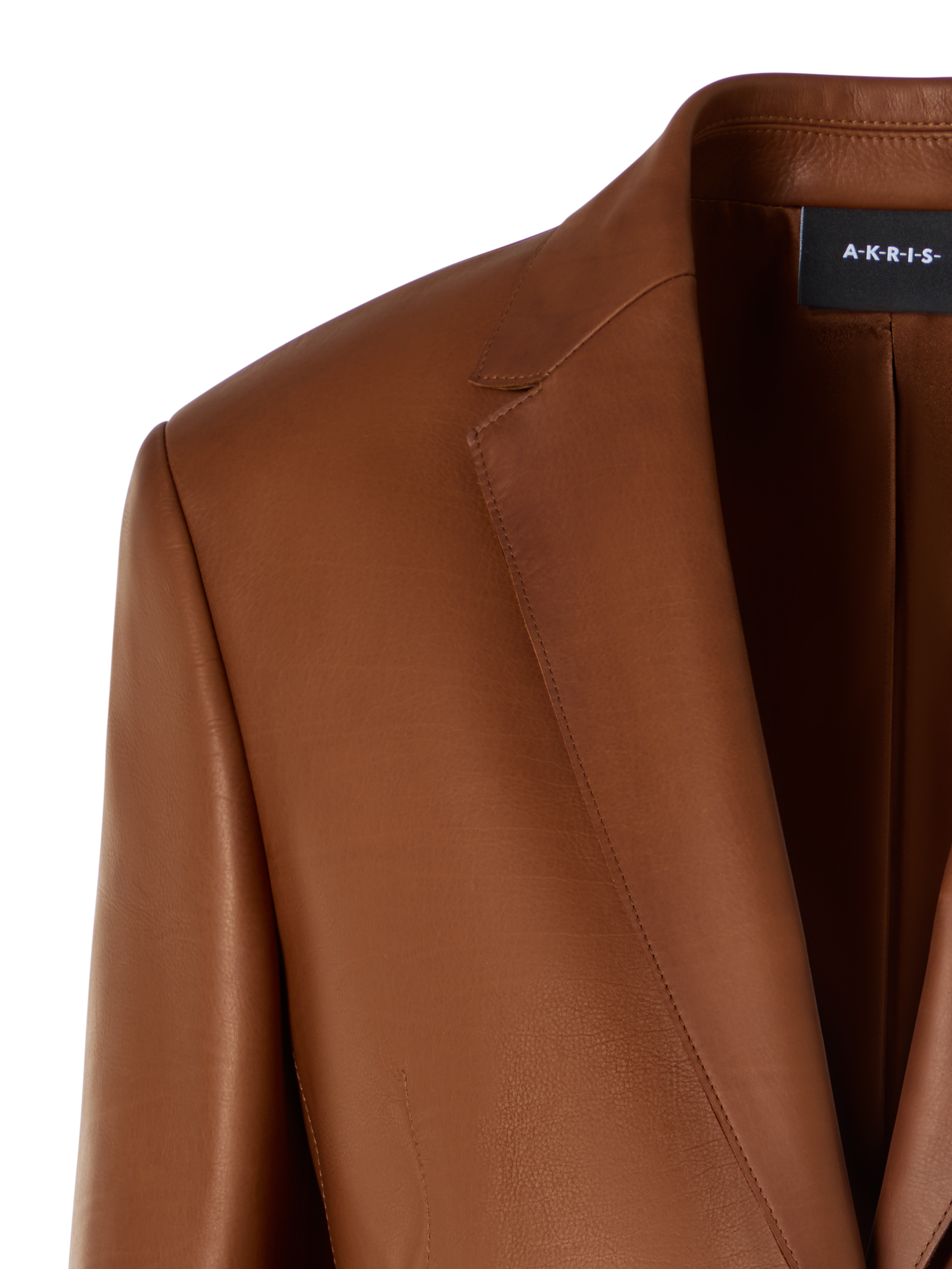 Designer Lässiger Einreiher-Blazer aus Nappaleder - Braun