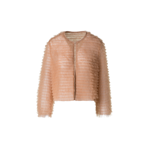 Kurze Tülljacke mit Allover Rüschen