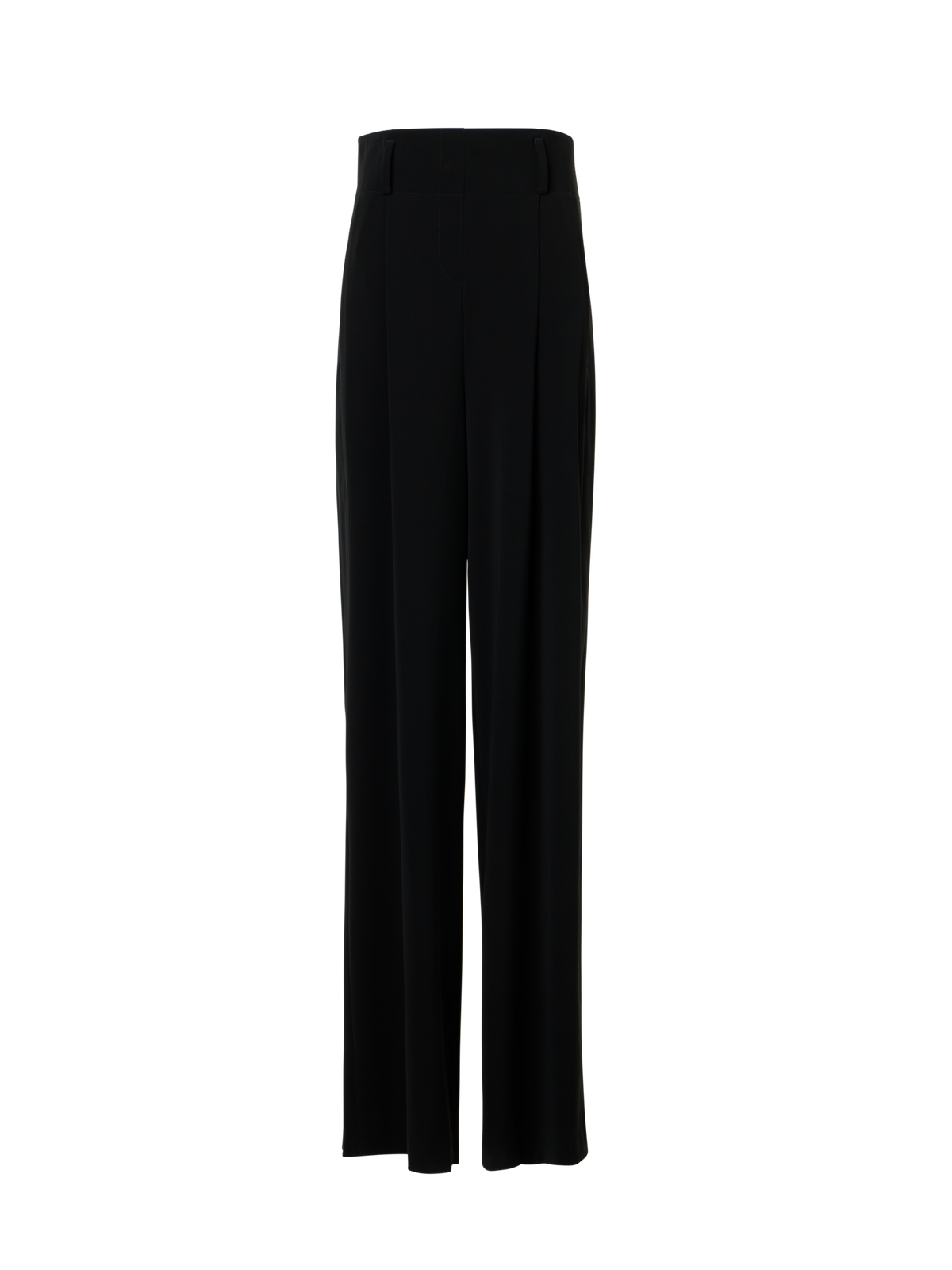 Designer Weite Lasercut-Crêpe-Hose mit hoher Taille - Schwarz