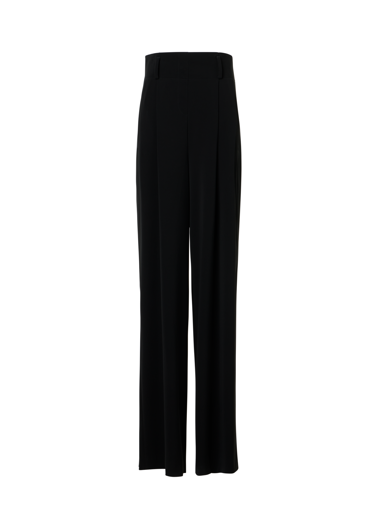 Designer Weite Lasercut-Crêpe-Hose mit hoher Taille - Schwarz