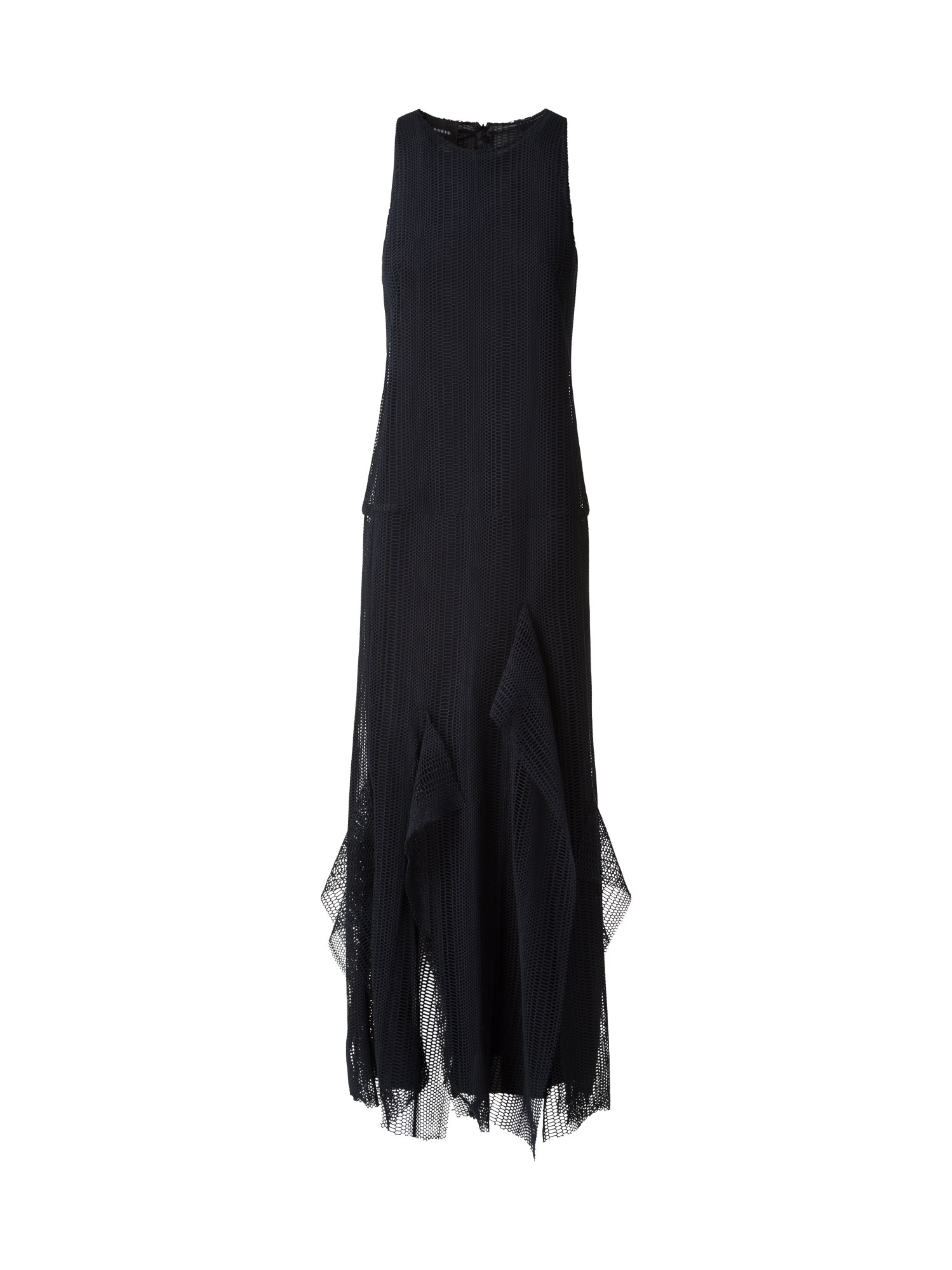 Designer Abendkleid mit Allover Stickerei - Schwarz